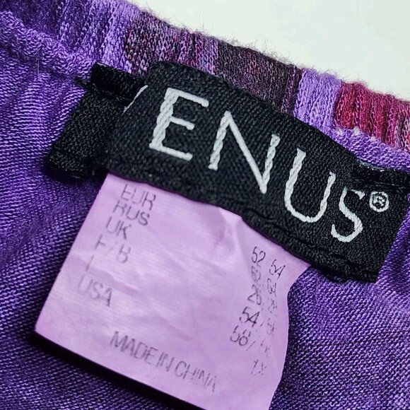 Venus Top Womens Plus Size 1X Purple Floral Pullover Ruched Side Off Shoulder - Picture 5 of 6